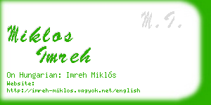 miklos imreh business card