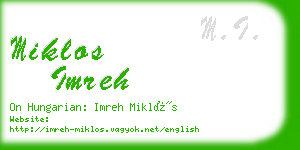 miklos imreh business card